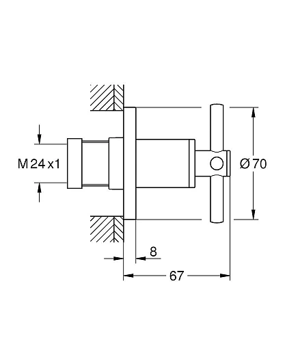 Накладная панель скрытой вентильной головки GROHE Atrio New, крестообразная ручка, холодный рассвет 19069GL3 Накладная панель скрытой вентильной головки GROHE Atrio New, крестообразная ручка, холодный рассвет 19069GL3