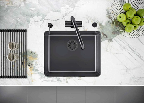 Кухонная мойка Paulmark YUNI 54 UN YU54-GM, вороненая сталь, 540х440мм Кухонная мойка Paulmark YUNI 54 UN YU54-GM, вороненая сталь, 540х440мм