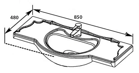 Раковина Aquanet Yatao 85 YB-1085 Раковина Aquanet Yatao 85 YB-1085