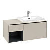 Картинка анонса товара «тумба под раковину villeroy &amp; boch subway 3.0 с подсветкой cashmere grey / cashmere grey c571l1vn»