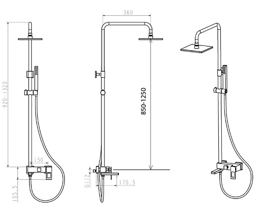 Душевая система Boheme WhiteGold 148-WG Душевая система Boheme WhiteGold 148-WG