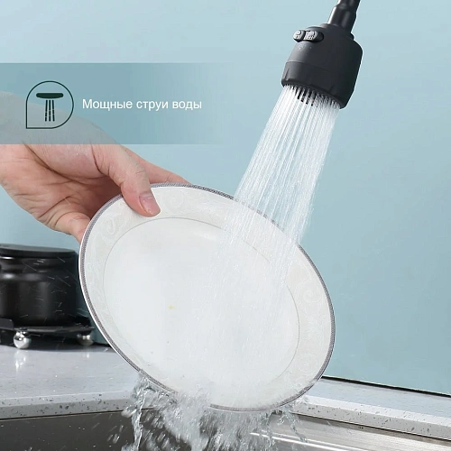 Смеситель для кухни Splenka S201.47.06 с гибким изливом, черный Смеситель для кухни Splenka S201.47.06 с гибким изливом, черный