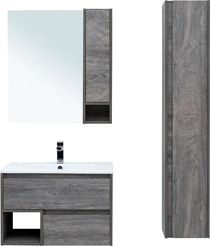 Комплект мебели STWORKI Карлстад 75 дуб рошелье, в стиле лофт, под дерево, серая 418885 Комплект мебели STWORKI Карлстад 75 дуб рошелье, в стиле лофт, под дерево, серая 418885