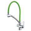 Картинка анонса товара «смеситель для кухни lemark comfort lm3070c-green с подключением к фильтру, хром/зеленый»