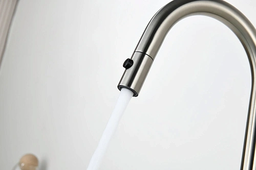 Смеситель для кухни AQUAme Cucina AQM9905BN с выдвижным изливом, с подключением к фильтру с питьевой водой, никель шлифованный Смеситель для кухни AQUAme Cucina AQM9905BN с выдвижным изливом, с подключением к фильтру с питьевой водой, никель шлифованный