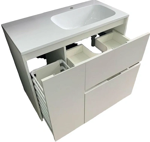 Тумба под раковину Style Line Барселона 90 правая, люкс PLUS, белая СС-00002280 Тумба под раковину Style Line Барселона 90 правая, люкс PLUS, белая СС-00002280