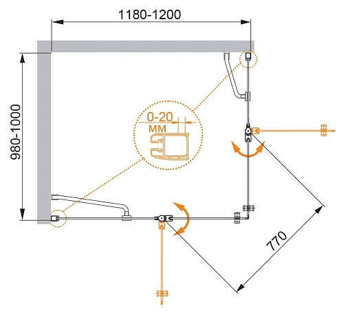 Душевой уголок CEZARES ELENA-W-AH-2-120/100-C-Cr 120x100см стекло прозрачное, профиль хром Душевой уголок CEZARES ELENA-W-AH-2-120/100-C-Cr 120x100см стекло прозрачное, профиль хром
