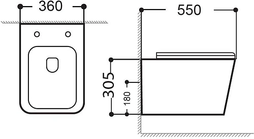 Унитаз подвесной Aquanet Rimless Tavr-W BL-103N-WHT black черный матовый TAVR-W BW с сиденьем Унитаз подвесной Aquanet Rimless Tavr-W BL-103N-WHT black черный матовый TAVR-W BW с сиденьем