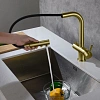 Смеситель для кухни Timo Saona 2356/17FL с подключением фильтра и выдвижной лейкой золото матовое Смеситель для кухни Timo Saona 2356/17FL с подключением фильтра и выдвижной лейкой золото матовое