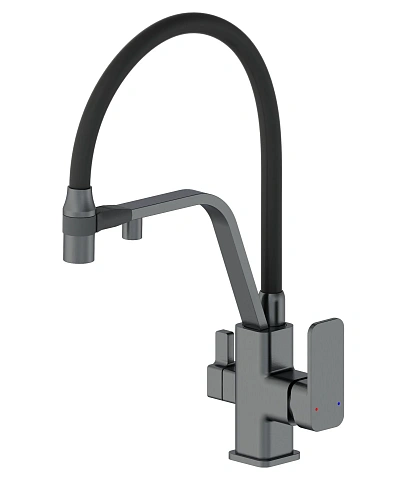 Смеситель для кухни Wonzon & Woghand с гибким изливом и подключением фильтра, темный графит (WW-88458013-BGM) Смеситель для кухни Wonzon & Woghand с гибким изливом и подключением фильтра, темный графит (WW-88458013-BGM)