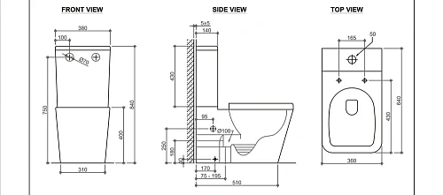 Унитаз напольный Black&White W-7703 P-trap / Geberit/ Rimless / anti-dirt (640x360x840) компакт 7703W Унитаз напольный Black&White W-7703 P-trap / Geberit/ Rimless / anti-dirt (640x360x840) компакт 7703W