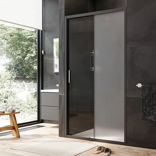 Душевая дверь AM.PM Gem W90G-110-1-195BM 110х195, стекло матовое, профиль черный матовый Душевая дверь AM.PM Gem W90G-110-1-195BM 110х195, стекло матовое, профиль черный матовый