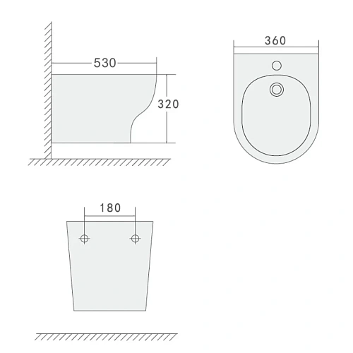 Биде подвесное Boheme FIORE 978-BIDET-B черный матовый Биде подвесное Boheme FIORE 978-BIDET-B черный матовый
