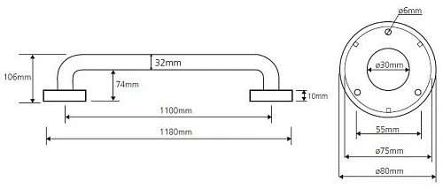Поручень Bemeta HELP program 301101101 Поручень Bemeta HELP program 301101101