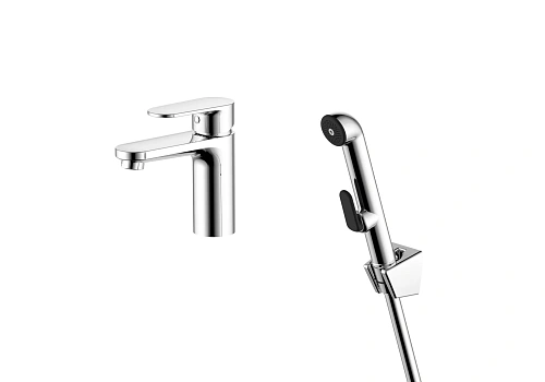 Смеситель для раковины Aquatek НИКА AQ1812CR с гигиеническим ручным душем, хром Смеситель для раковины Aquatek НИКА AQ1812CR с гигиеническим ручным душем, хром