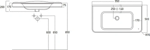 Тумба с раковиной STWORKI Молде 95 антрацит, с сифоном 579360 Тумба с раковиной STWORKI Молде 95 антрацит, с сифоном 579360