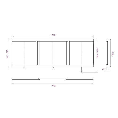 Экран для ванны фронтальный Onika Одио Нова 180 см 518014 белый Экран для ванны фронтальный Onika Одио Нова 180 см 518014 белый