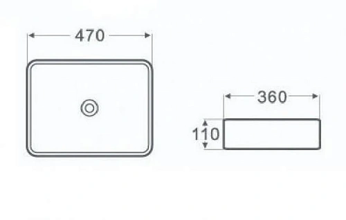 Раковина NOFER QTRO47 23509 накладная прямоугольная 470x360x110 мм белый Раковина NOFER QTRO47 23509 накладная прямоугольная 470x360x110 мм белый