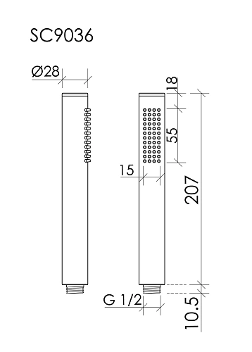 Душевая лейка SANCOS Stick SC9036BN брашированный никель Душевая лейка SANCOS Stick SC9036BN брашированный никель