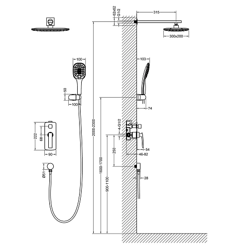 Душевая система Timo Helmi SX-4069/03SM встраиваемая черный Душевая система Timo Helmi SX-4069/03SM встраиваемая черный