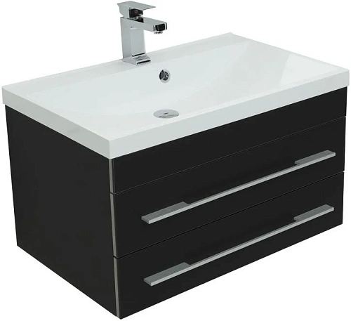 Тумба под раковину Aquanet Верона 75 New черный матовый 00272427 Тумба под раковину Aquanet Верона 75 New черный матовый 00272427