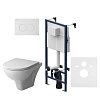 Комплект унитаза AM.PM Gem FlashClean IS70101.901700 с инсталляцией, сиденьем микролифт и белой клавишей
