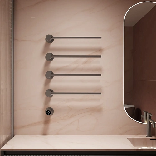 Полотенцесушитель электрический Vincea VTD-2H1GM вороненая сталь, таймер Полотенцесушитель электрический Vincea VTD-2H1GM вороненая сталь, таймер