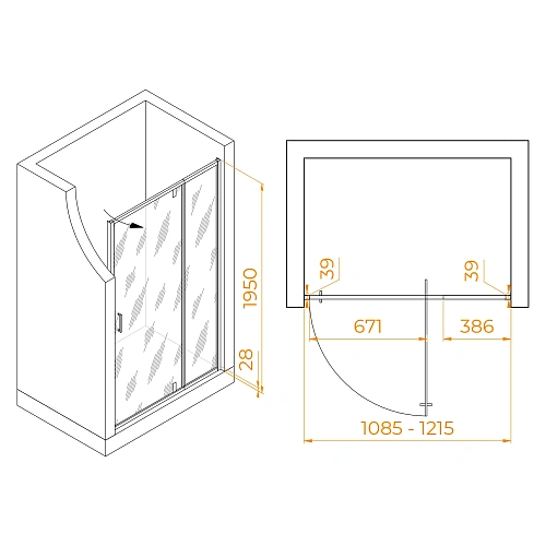 Душевая дверь RGW PA-008 1100 мм 350800812-21 Душевая дверь RGW PA-008 1100 мм 350800812-21