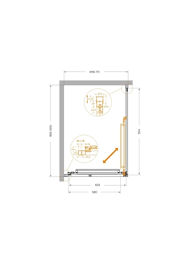 Душевой уголок CEZARES LUX-AH-FS-1-70/100-C-CR 70x100 см, профиль хром, стекло прозрачное Душевой уголок CEZARES LUX-AH-FS-1-70/100-C-CR 70x100 см, профиль хром, стекло прозрачное