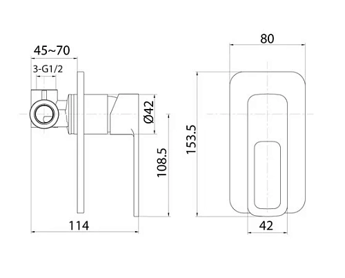 Смеситель для душа IDDIS Slide (SLIBL00i66) черный встраиваемый Смеситель для душа IDDIS Slide (SLIBL00i66) черный встраиваемый