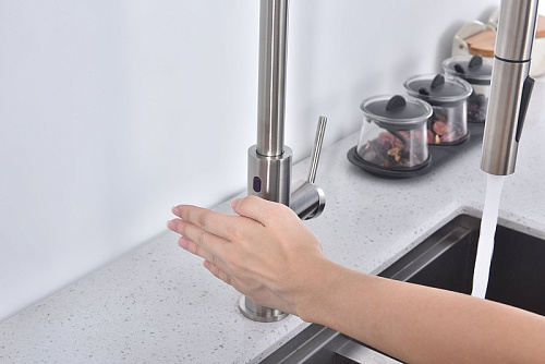 Смеситель для кухни Paulmark Senso брашированная сталь Se215180-BS Смеситель для кухни Paulmark Senso брашированная сталь Se215180-BS