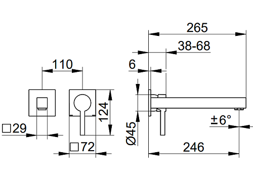 Смеситель для раковины Keuco Edition 90 Square 59116010202 Смеситель для раковины Keuco Edition 90 Square 59116010202