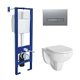 Комплект инсталляции BERGES ATOM 410 с клавишей смыва Atom Line матовый хром, унитазом Gamma и сиденьем, микролифт, быстросъем 043342 Комплект инсталляции BERGES ATOM 410 с клавишей смыва Atom Line матовый хром, унитазом Gamma и сиденьем, микролифт, быстросъем 043342