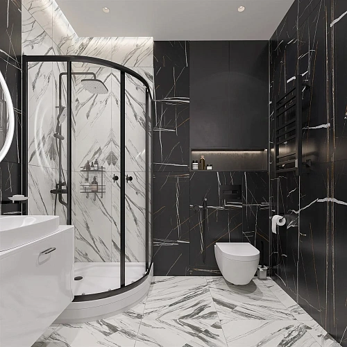 Душевой уголок DIWO Псков 90x90 профиль черный матовый 570906 Душевой уголок DIWO Псков 90x90 профиль черный матовый 570906