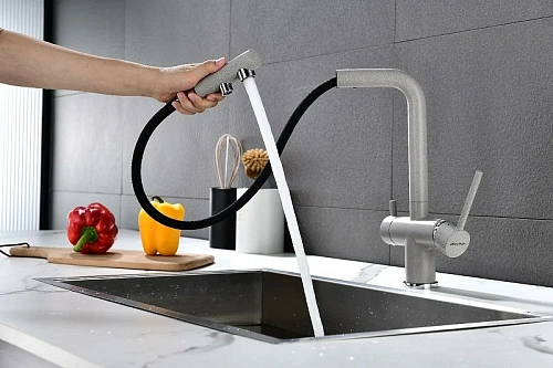 Смеситель для кухни Paulmark SERPENTINE серый Se213222-GR Смеситель для кухни Paulmark SERPENTINE серый Se213222-GR