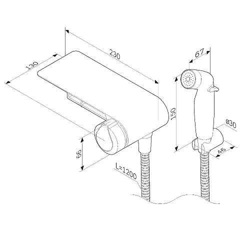 Гигиенический душ AM.PM X-Joy F0H85A800 с полкой, держателем туалетной бумаги Гигиенический душ AM.PM X-Joy F0H85A800 с полкой, держателем туалетной бумаги
