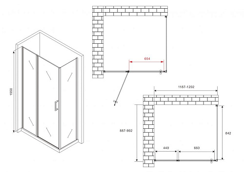 Душевой уголок ABBER Sonnenstrand AG04120BS-S90B 120x90 см универсальный, профиль черный, стекло прозрачное Душевой уголок ABBER Sonnenstrand AG04120BS-S90B 120x90 см универсальный, профиль черный, стекло прозрачное