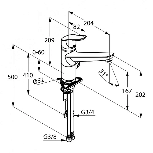 Смеситель для кухни Kludi Objekta 325770575 с дополнительным краном для подключения стиральной или п Смеситель для кухни Kludi Objekta 325770575 с дополнительным краном для подключения стиральной или п