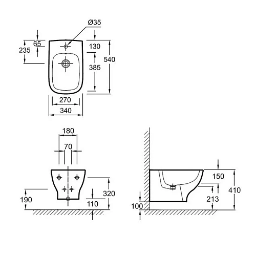 Биде подвесное Jacob Delafon Struktura EMC0002-00 Биде подвесное Jacob Delafon Struktura EMC0002-00
