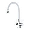 Смеситель для кухни Lemark Comfort LM3075C-White с гибким изливом, с подключением к фильтру, хром/белый Смеситель для кухни Lemark Comfort LM3075C-White с гибким изливом, с подключением к фильтру, хром/белый