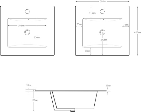 Раковина Aquanet Flat 50 белая 00303190 Раковина Aquanet Flat 50 белая 00303190