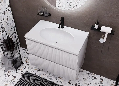 Тумба с раковиной Эстет Vegas Wave 105 ФР-00018147 1000х450 подвесная 2 ящика Тумба с раковиной Эстет Vegas Wave 105 ФР-00018147 1000х450 подвесная 2 ящика