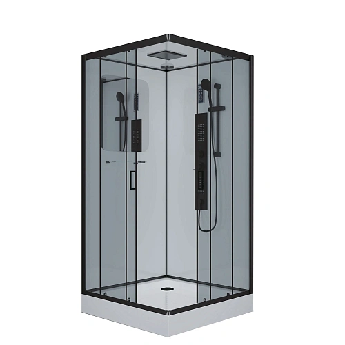 Душевая кабина Niagara Premium NG-6901-01GQ BLACK (900х900х2100) низкий поддон (16 см) стекло тонированное 69010134GQBLACK Душевая кабина Niagara Premium NG-6901-01GQ BLACK (900х900х2100) низкий поддон (16 см) стекло тонированное 69010134GQBLACK