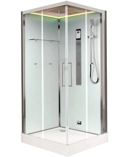 Душевая кабина Timo Premium NURA (100x100x220), стульчик прозрачный Душевая кабина Timo Premium NURA (100x100x220), стульчик прозрачный