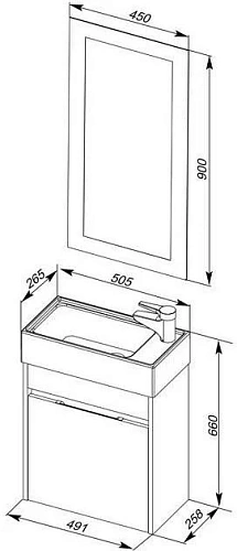 Комплект мебели Aquanet Лидс 50 эвкалипт мистери 00183170 Комплект мебели Aquanet Лидс 50 эвкалипт мистери 00183170
