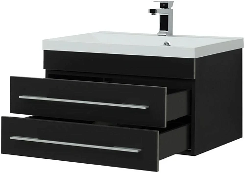 Тумба под раковину Aquanet Верона 75 New черный матовый 00272427 Тумба под раковину Aquanet Верона 75 New черный матовый 00272427