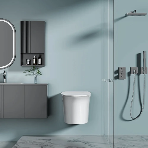 Унитаз подвесной ABBER Bequem AC1124P белый с импульсным смывом Унитаз подвесной ABBER Bequem AC1124P белый с импульсным смывом