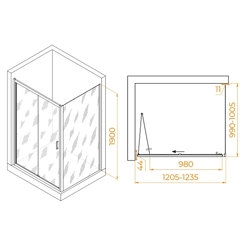 Душевой уголок RGW PA-142B (PA-21B+Z-050-5B) 1200x1000 мм 060814220-14 Душевой уголок RGW PA-142B (PA-21B+Z-050-5B) 1200x1000 мм 060814220-14