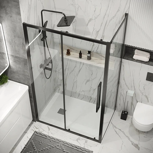 Боковая стенка GROSSMAN Cosmo 200.K33.02.80.42.00 (80x195) графит сатин, стекло прозрачное Боковая стенка GROSSMAN Cosmo 200.K33.02.80.42.00 (80x195) графит сатин, стекло прозрачное