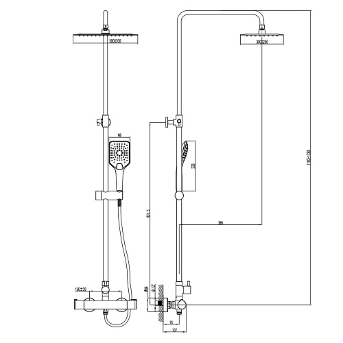 Душевая система Lemark Yeti LM7860C термостатический, хром Душевая система Lemark Yeti LM7860C термостатический, хром